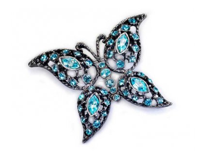 Brošňa Motýľ Modrý Vintage Kiara Manufact_0