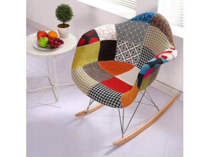 Hojdacie kreslo DSW retro FAREBNÉ patchworkové kreslo_0