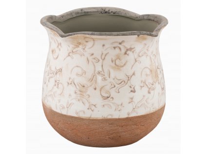 Kvetináč s kvetmi v retro štýle d. 18cm_0