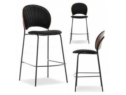 JEDÁLNA STOLICA RETRO SPLIT ČIERNY Orech_0