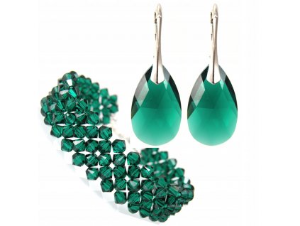 Set SWAROVSKI kryštály smaragdovo zelená_0