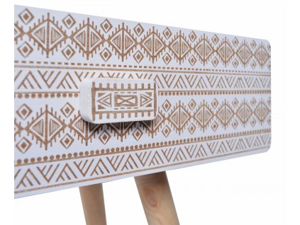 Nočný stolík malý krémový drevený retro_0