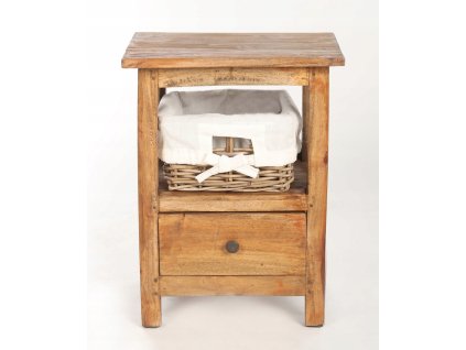 Drevený romantický nočný stolík v retro štýle_0