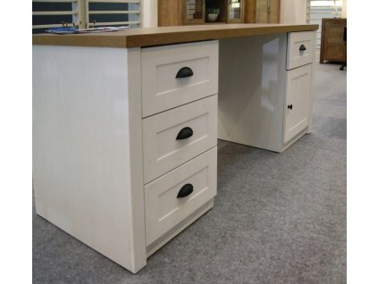 Biely písací stôl s retro zásuvkami Provence_4