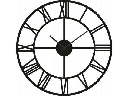Veľká rímska stena CLOCK RETRO LOFT čierna 70cm_0