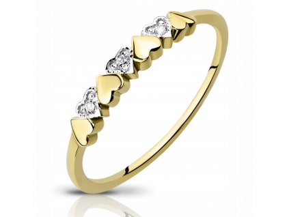 Nezvyčajné Srdce Krúžok Zlato Kamienkami 333_1