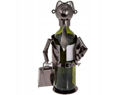 KOVOVÝ stojan na víno PODNIKATEĽ retro DARČEK_0