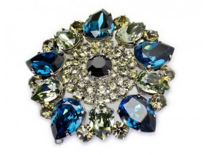 Brošňa Veľké Modré Swarovski Kryštály Montana_0