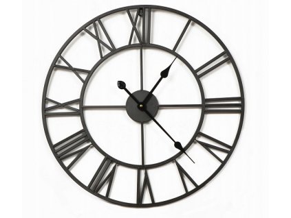 KOVOVÉ NÁSTENNÉ HODINY 50 CM VINTAGE ČIERNA