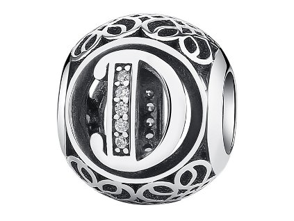 KÚZLO PÍSMENO D V RETRO ŠTÝLE PANDORA S925_0