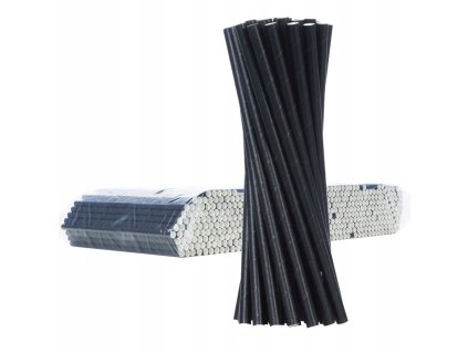 20,5cm BIO PAPIEROVÉ Slamky čierne 500ks_0