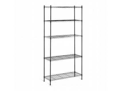 Čierny prelamovaný drôtený úložný regál 180_0