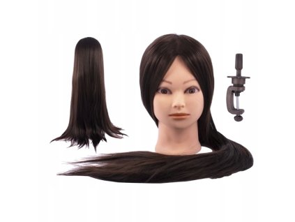 Kadernícka hlava Lea 60 cm - brunetka + statív_0