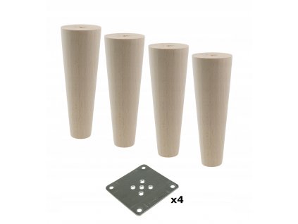 4x drevená noha, bukový kužeľ 10 cm, montážne dosky_1