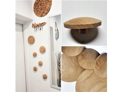 Vešiak na stenu, vyrobené z dreva, body, body nastaviť dub_0