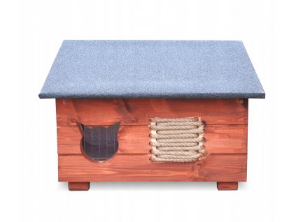 Pelech pre Mačky - Drevená Booth pre mačku, dom pre zimu + Drapak_0