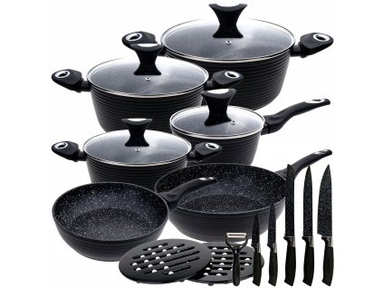 Sada hrncov - Mramorové hrnce sady hrncov + nože Klausberg_0