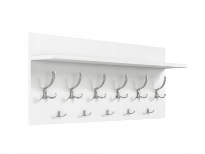 VEŠIAK NA STENU BIELY ŠIROKÝ 100 CM 11 RUKOVÄTE_1