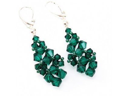 Zelené smaragdovo zelené krištáľové náušnice SWAROVSKI_0