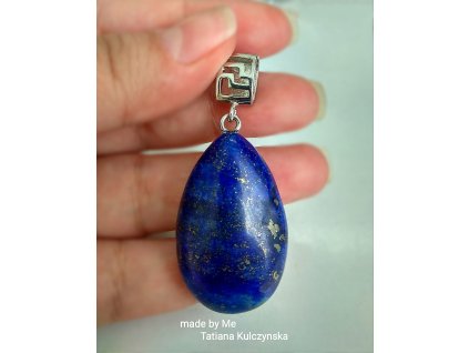 Prírodný prívesok Lapis Lazuli ručne vyrobený_0