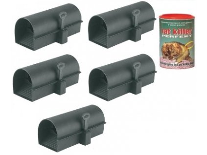 Krmítko pre potkany Alpha 5 ks + jed_0