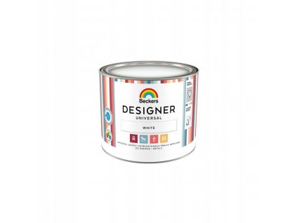 Farba na -  Smaltovaný DIZAJNER UNIVERZÁLNY 0,5 l Biele BECKERS_0