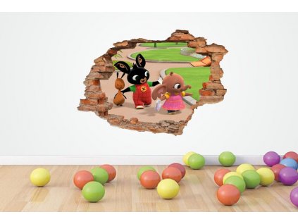 Samolepky na stenu 3D Rabbit Bing 160x110cm TALES_0