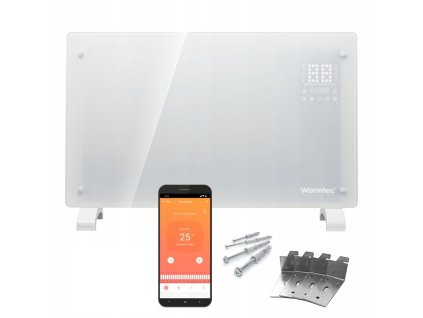 Sklenený konvektor EGW-10 biely s Wi-Fi_0