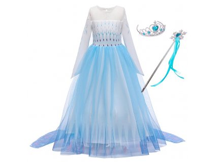 Elsa Frozen - Šaty Outfit Elsa Elzy Pozemok Ice 2 kostým 116_0