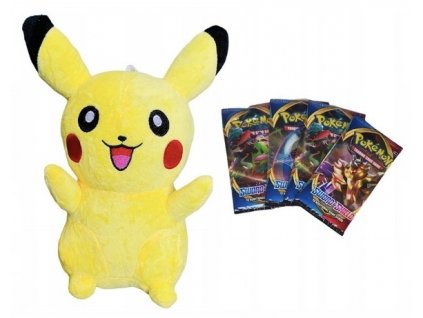 Pokémoni - Mascot Pikachu Plush 25 cm + 80 Pokemon karty_0