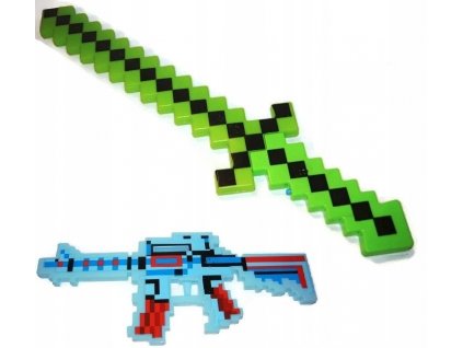 MINECRAFT  - Minecraft set meč + puška LED zvuk_0
