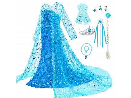 Elsa Frozen - Šaty Outfit Elsa Land Ice Elza kostýmy 122_0