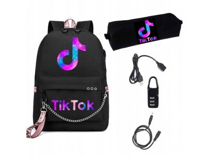 Školský batoh, taška - Dámske batohy A4 Tik TOK + ceruzka case tik tok_0