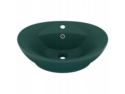 Umývadlo -  Oválne umývadlo s prepadom, matné tmavozelené_0