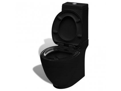 WC MISA - Keramické okrúhle WC čierne 39x66x84cm VidaXL_0