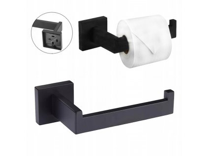Držiak papiera Držiak na toaletný papier hranatý - čierny_0