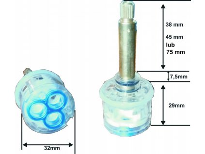 Sprchový panel -  SPÍNAČ VENTILU ZMIEŠAČA 3 FUNKCIE 32 mm_0