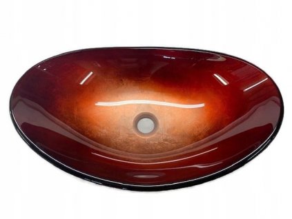 Umývadlo -  ČERVENÉ SKLO OVÁLNE UMÝVADLO_0