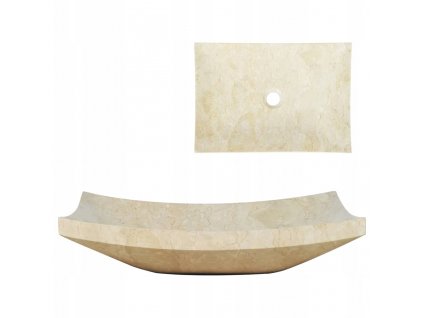 Umývadlo -  Umývadlo, 50 x 35 x 12 cm, mramor, krémové_0