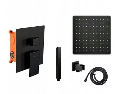 Sprchový panel -  VELDMAN QUADRO 30cm ČIERNA SPLACHOVACIA SÚPRAVA_0