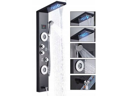 Sprchový panel -  LED sprchový panel rohová vodopádová sprcha_0