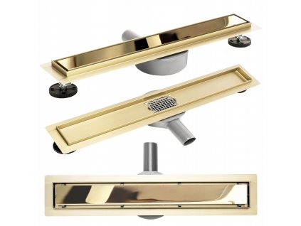 Sprchový žľab - GOLDEN Linear Drain NEO MIRROR GOLD Pro 70 REA_0