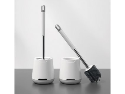WC kefa - Nástenná silikónová toaletná kefa (sivá a biela)_0