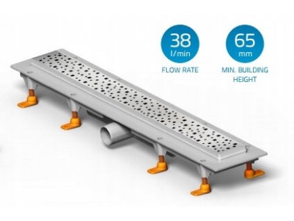 Sprchový žľab - SPODNÝ LINEÁRNY ODTOK 45CM KARTÁCOVÁ OCEĽ_0