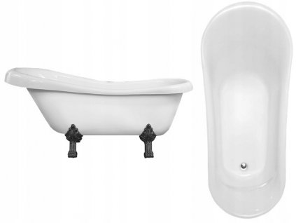 Samostatne stojaca vaňa MEXEN RETRO 150 X73 ČIERNE NOHY_0