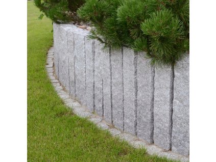 Obrubník palisáda -  Palisádový žulový sivý záhradný kameň 150x12x12_0