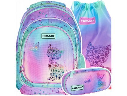 PLECAK SZKOLNY ZESTAW DLA DZIEWCZYNKI KOTEK KOCIAK