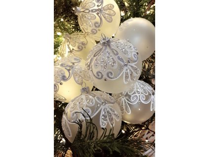 Vianočné ozdoby - Sklenené vianočné gule set 4 ks 10 cm_0