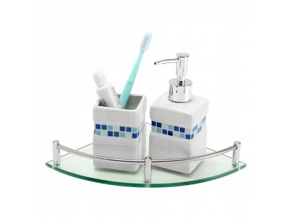 Sklenená rohová polička do kúpeľne NÁSTENNÁ 20cm_1