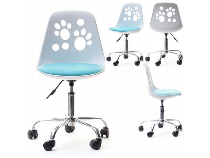 STOLIČKA S NASTAVITEĽNÉ NOHY BIELA MODRÁ_0